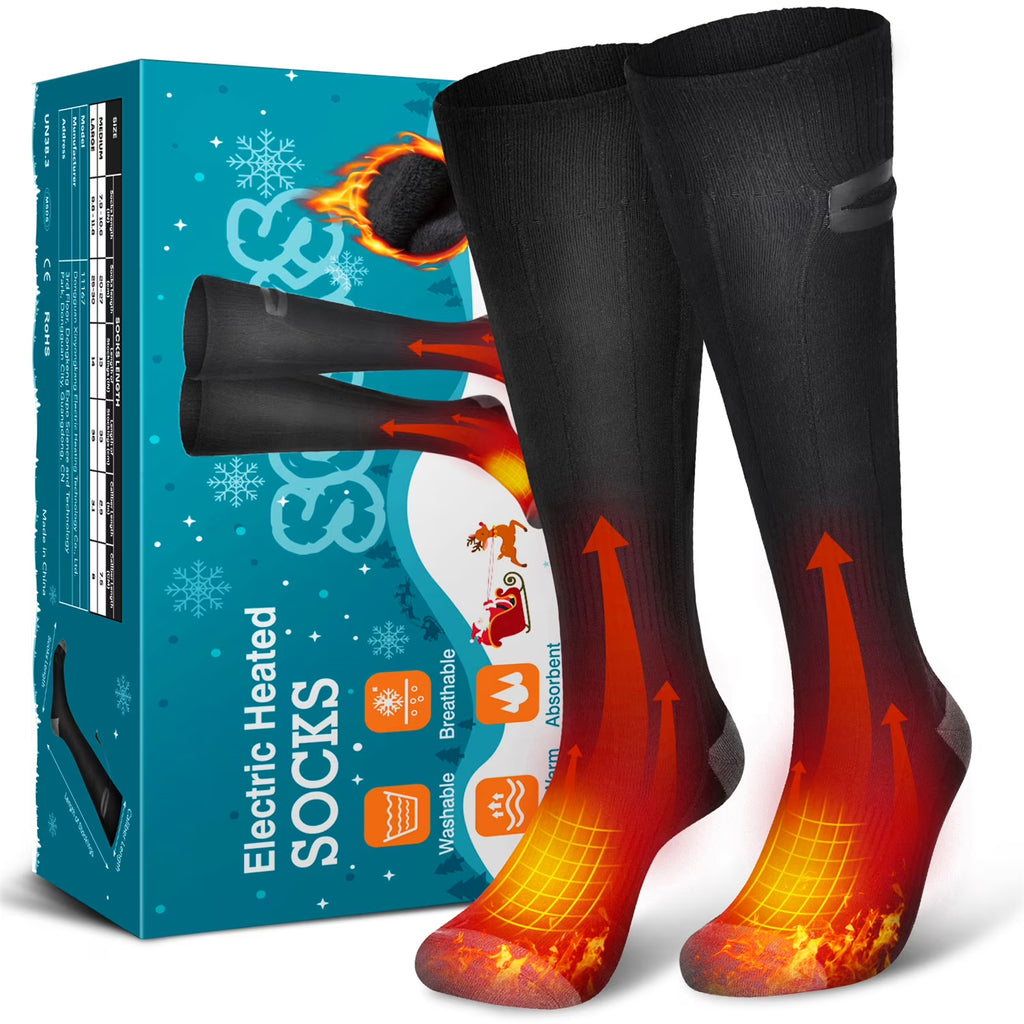 Heated Socks with 4000mAh Battery, M (Black) Y878