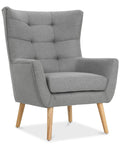 Gray and Brown Tufted Club Chair R32721