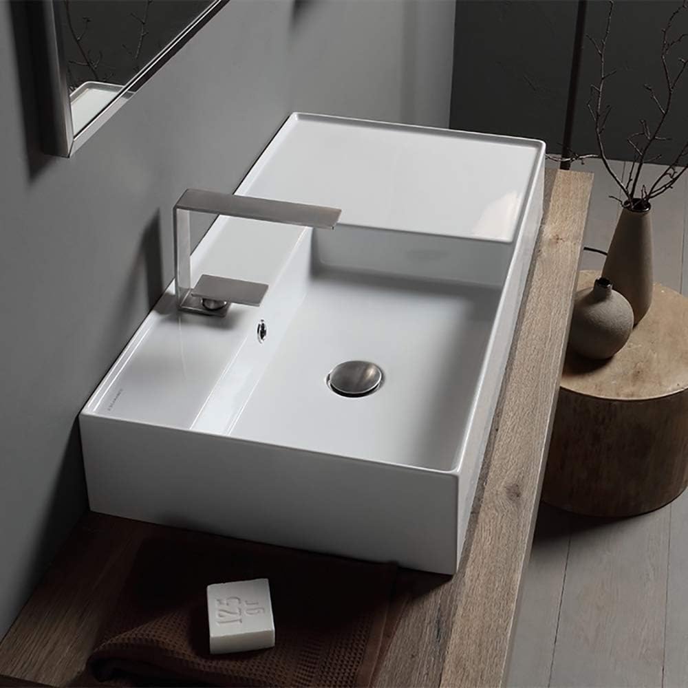 One Hole White Bathroom Sink R833