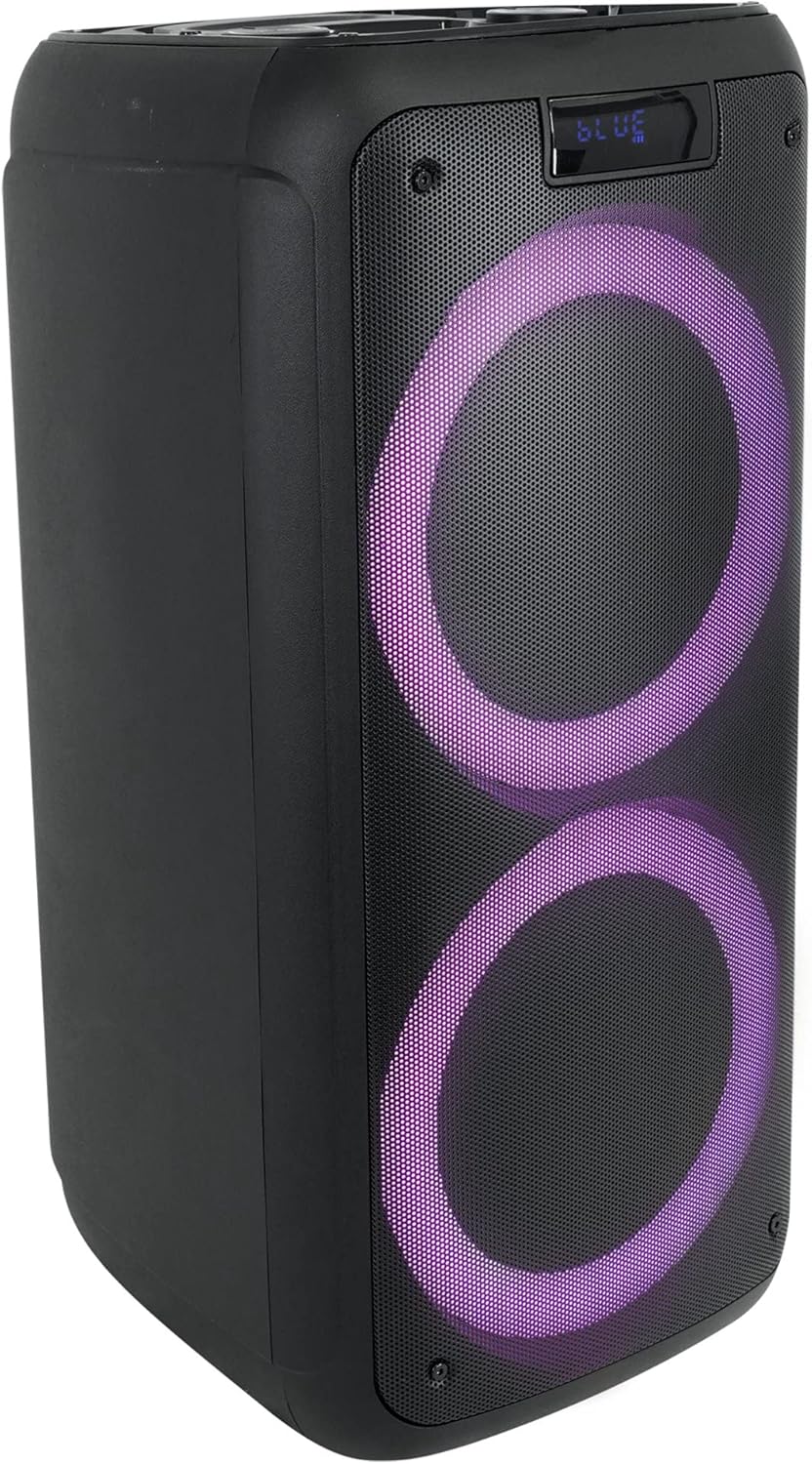 Dual 6.5" Portable Bluetooth Speaker with Sound Activated Lights U283354