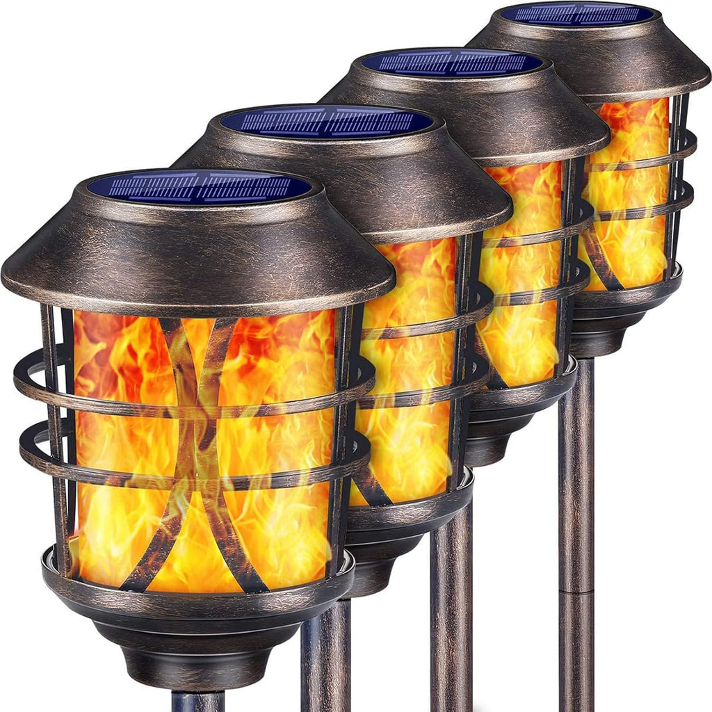 4 Pack Metal Solar Pathway Lights S14821