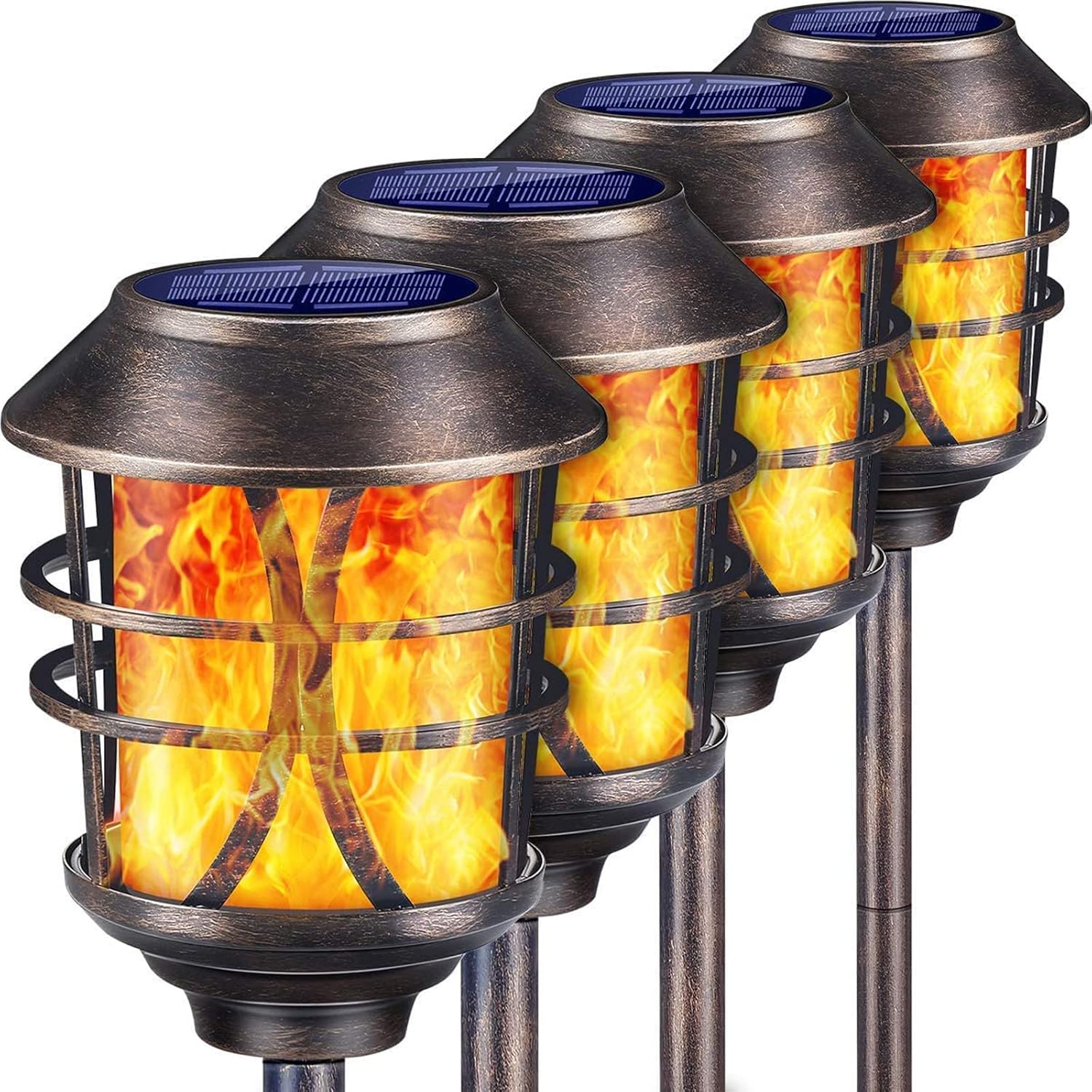 4 Pack Metal Solar Pathway Lights S14821