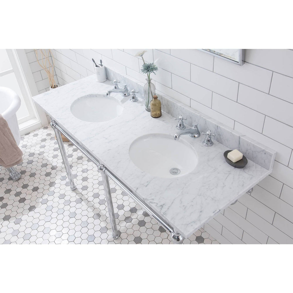 60x22 Double Wash Stand in Chrome Y4182