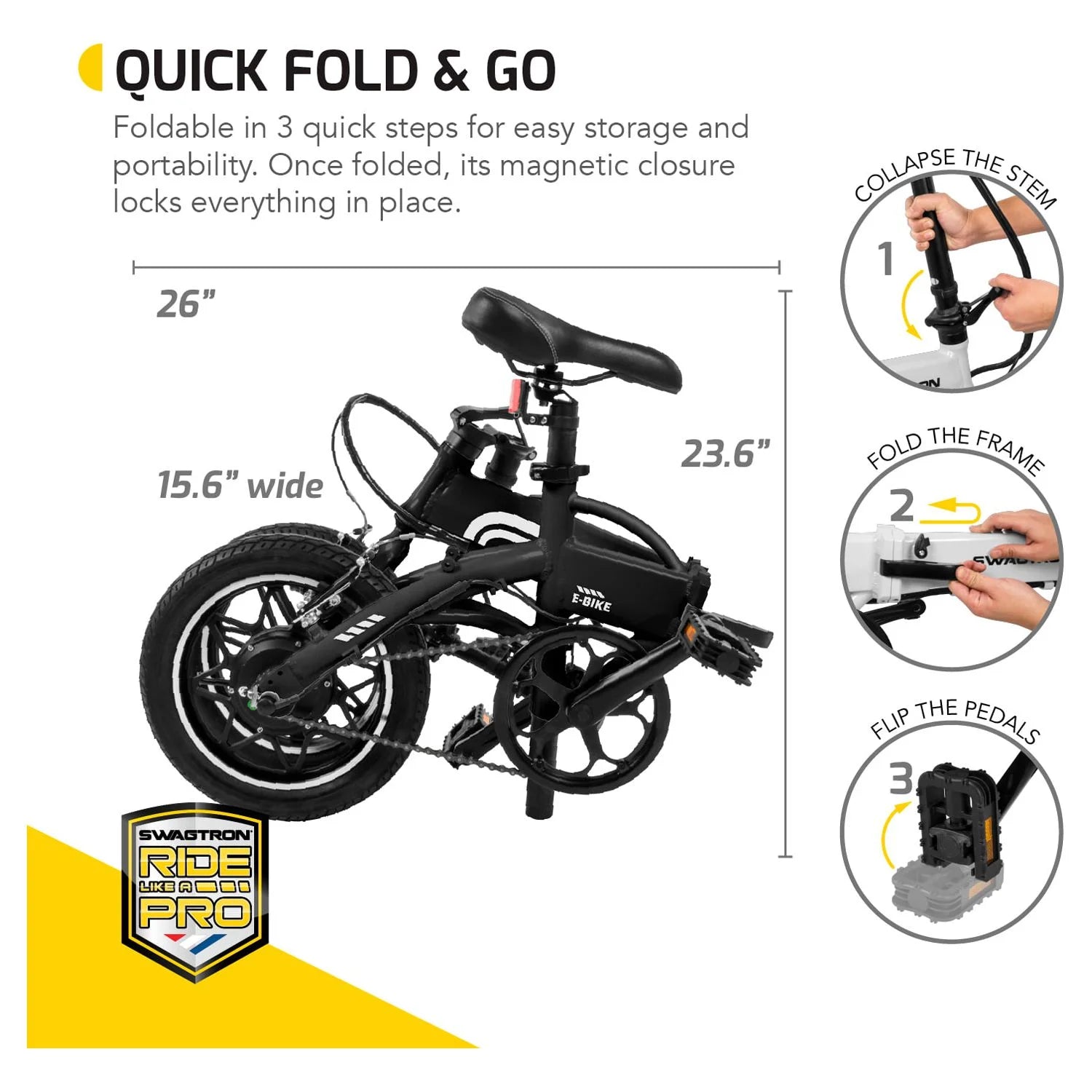 Lightweight Aluminum Folding Electric Bike with Pedals L500