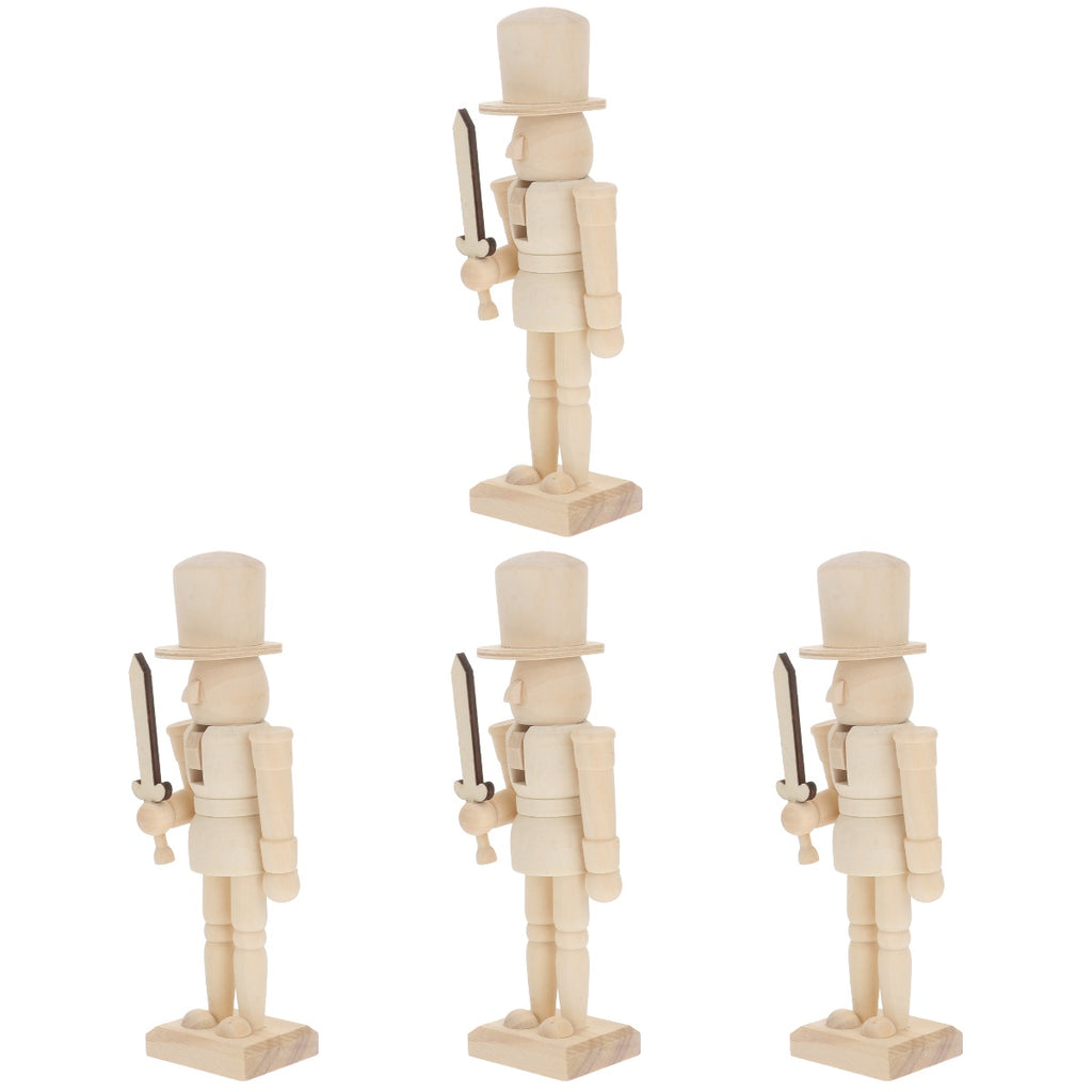 4 Count Christmas Nutcracker Wood Crafts C629885