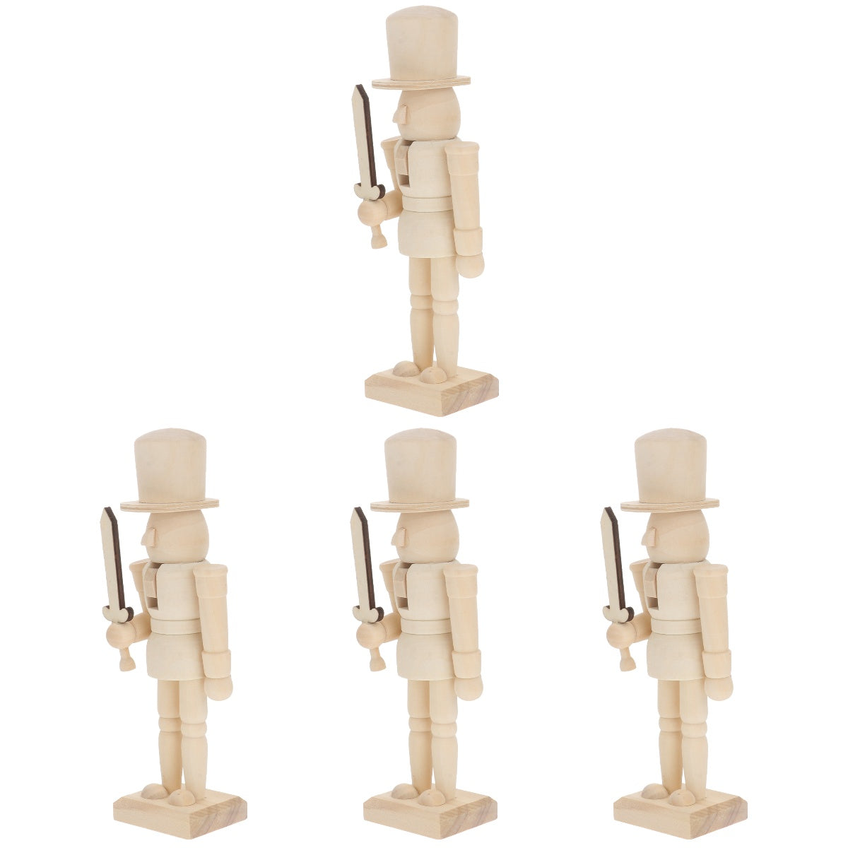 4 Count Christmas Nutcracker Wood Crafts C629885