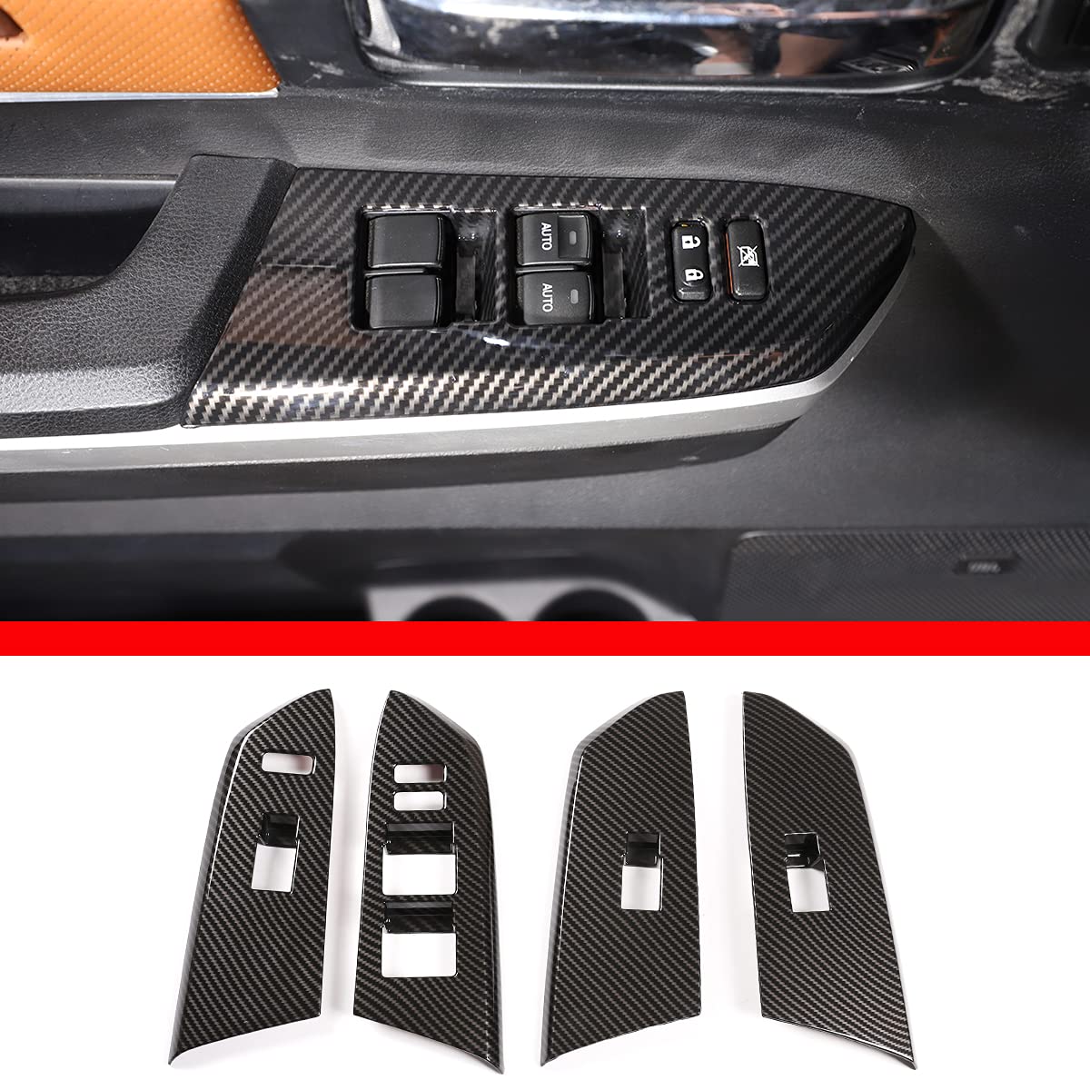 Silver ABS Plastic Power Window Switch Button Covers F81915