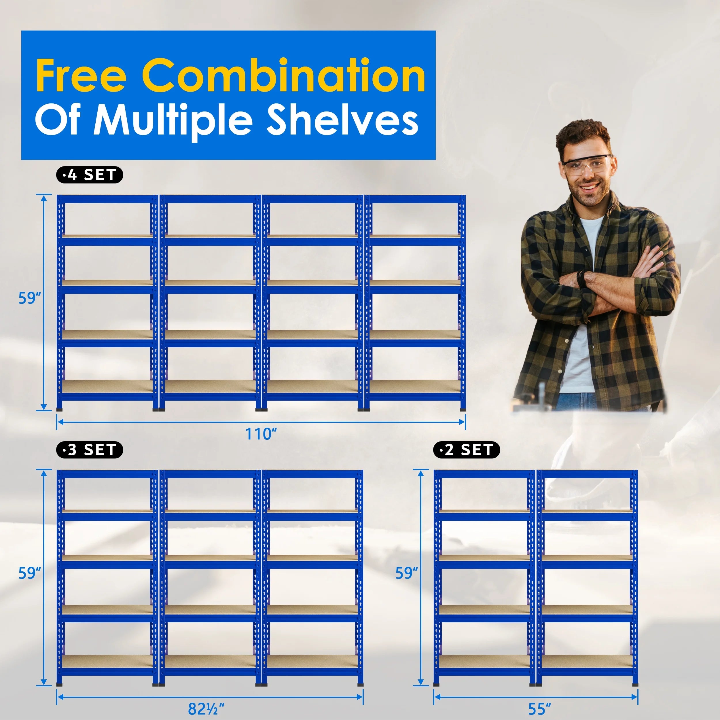 5 Tier Adjustable Metal Storage Shelves I44351