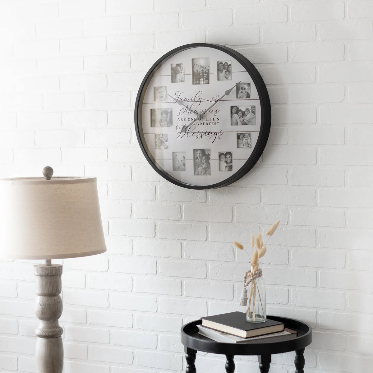 20" Round Farmhouse Wall Clock with Quartz Movement B634914