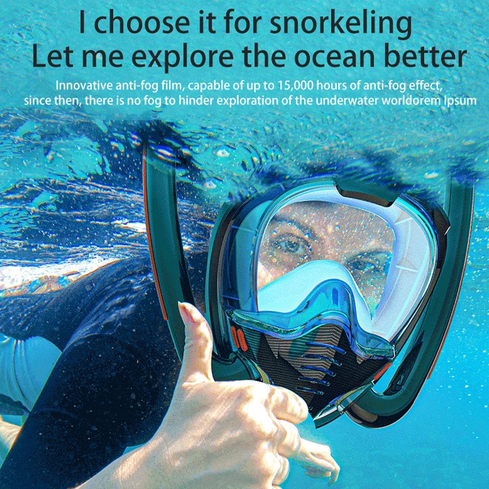 Snorkeling Diving Goggles with Double Tube Silicone I29934