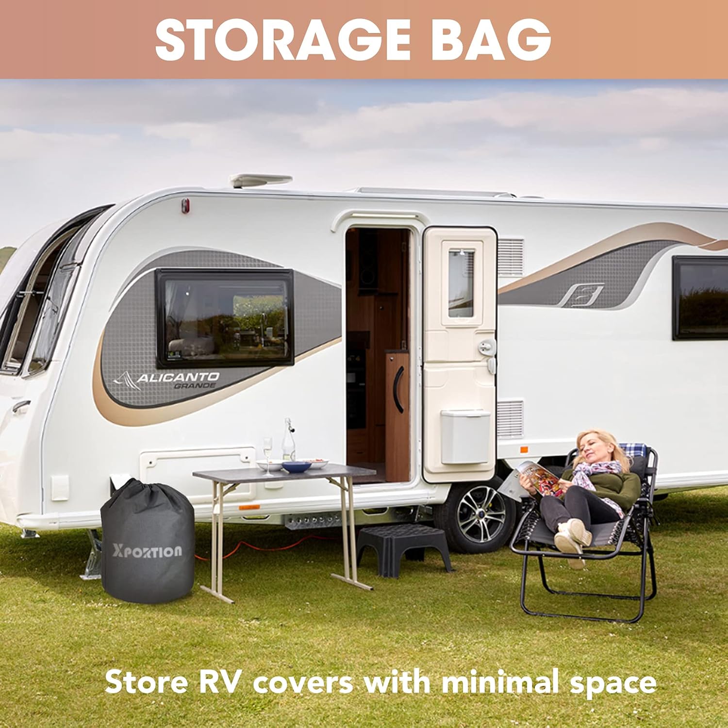 4-Layer Travel Trailer Cover with 2 Straps and 2 Patches Q1116