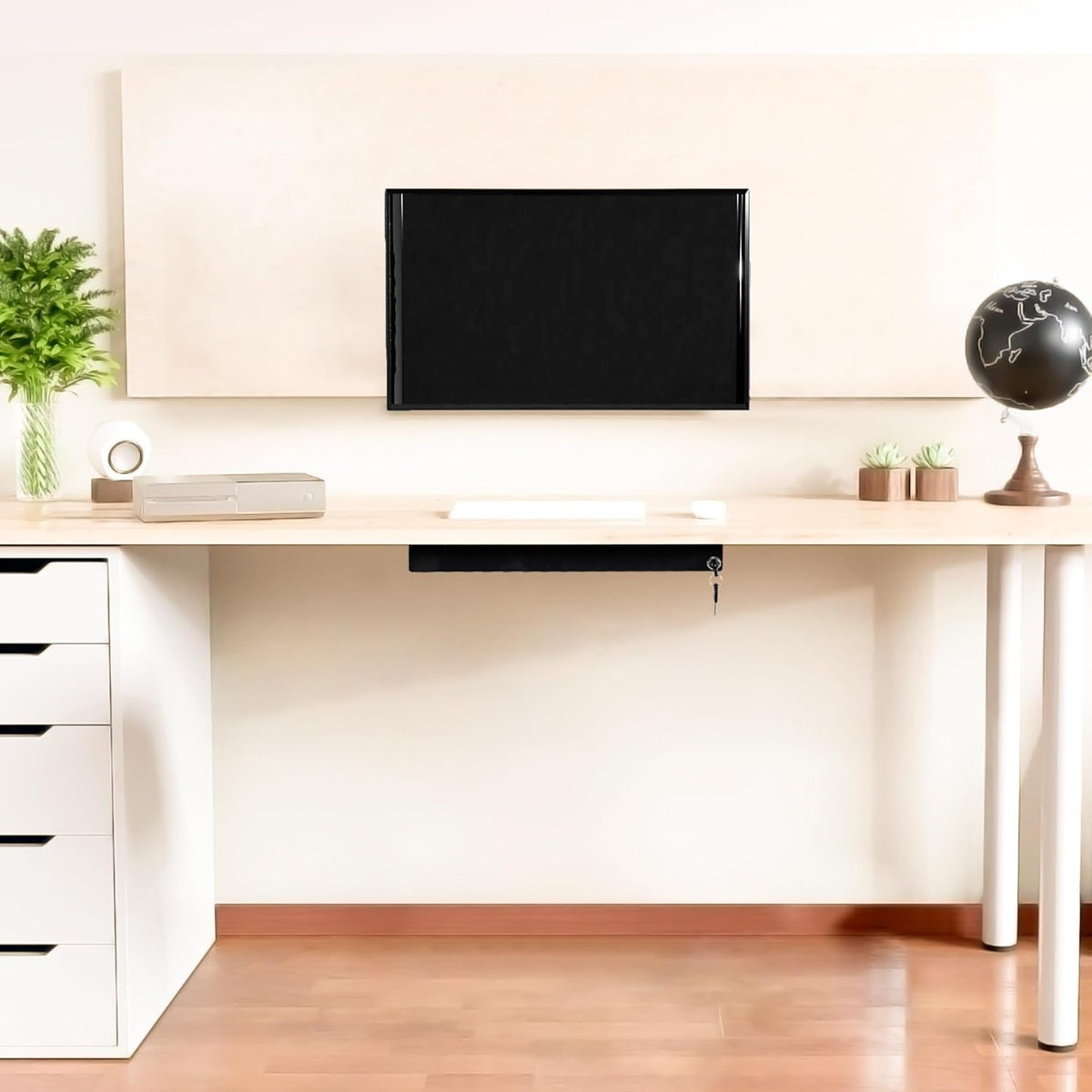 Under Desk Pull-Out Drawer with Lock Metal Pencil Drawer I3562