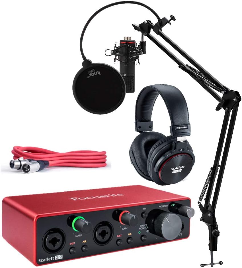USB Audio Interface Bundle with Microphone, Headphones, and XLR Cable C484207