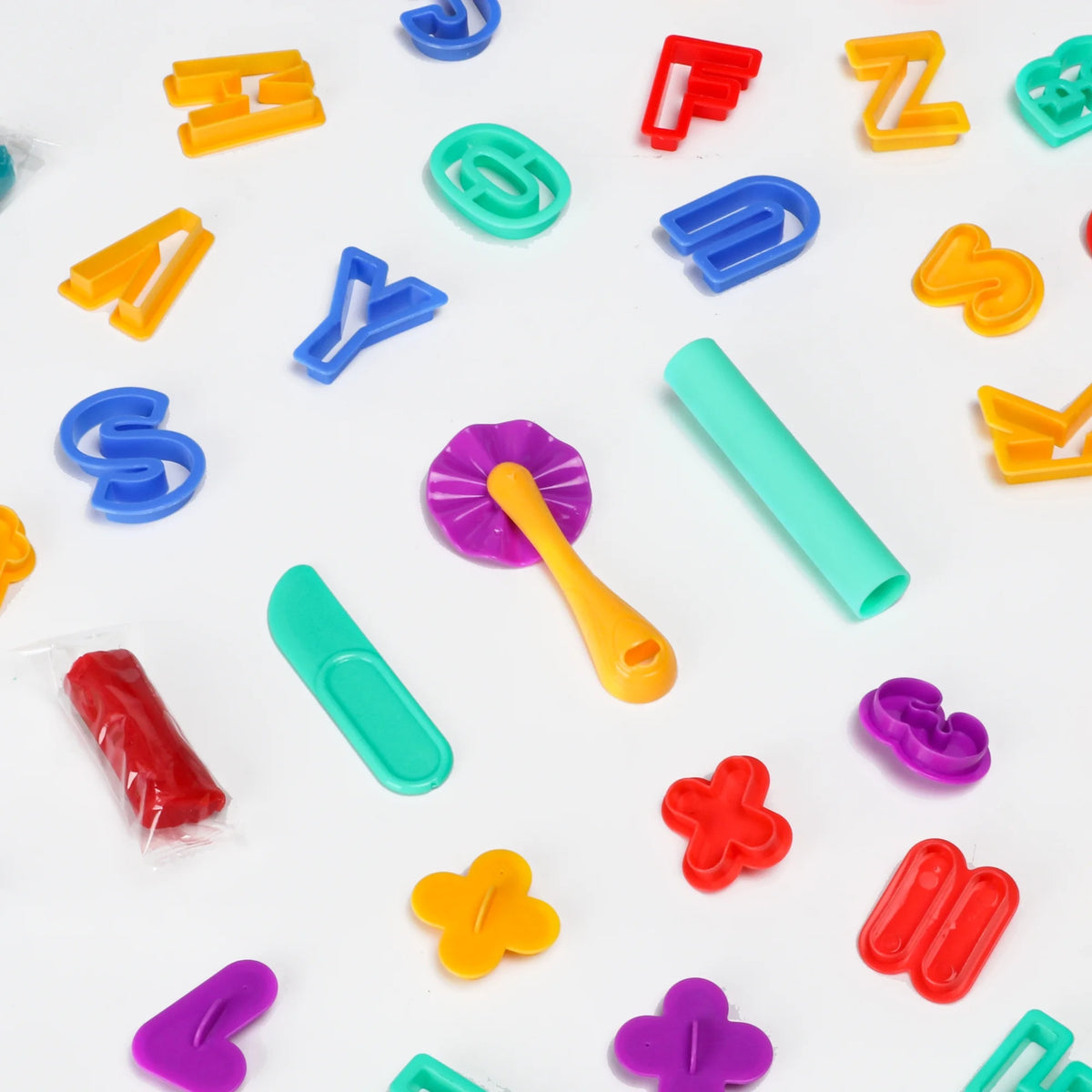 49-Piece Toddler Color Dough Tool Kit with Letters and Numbers P9592