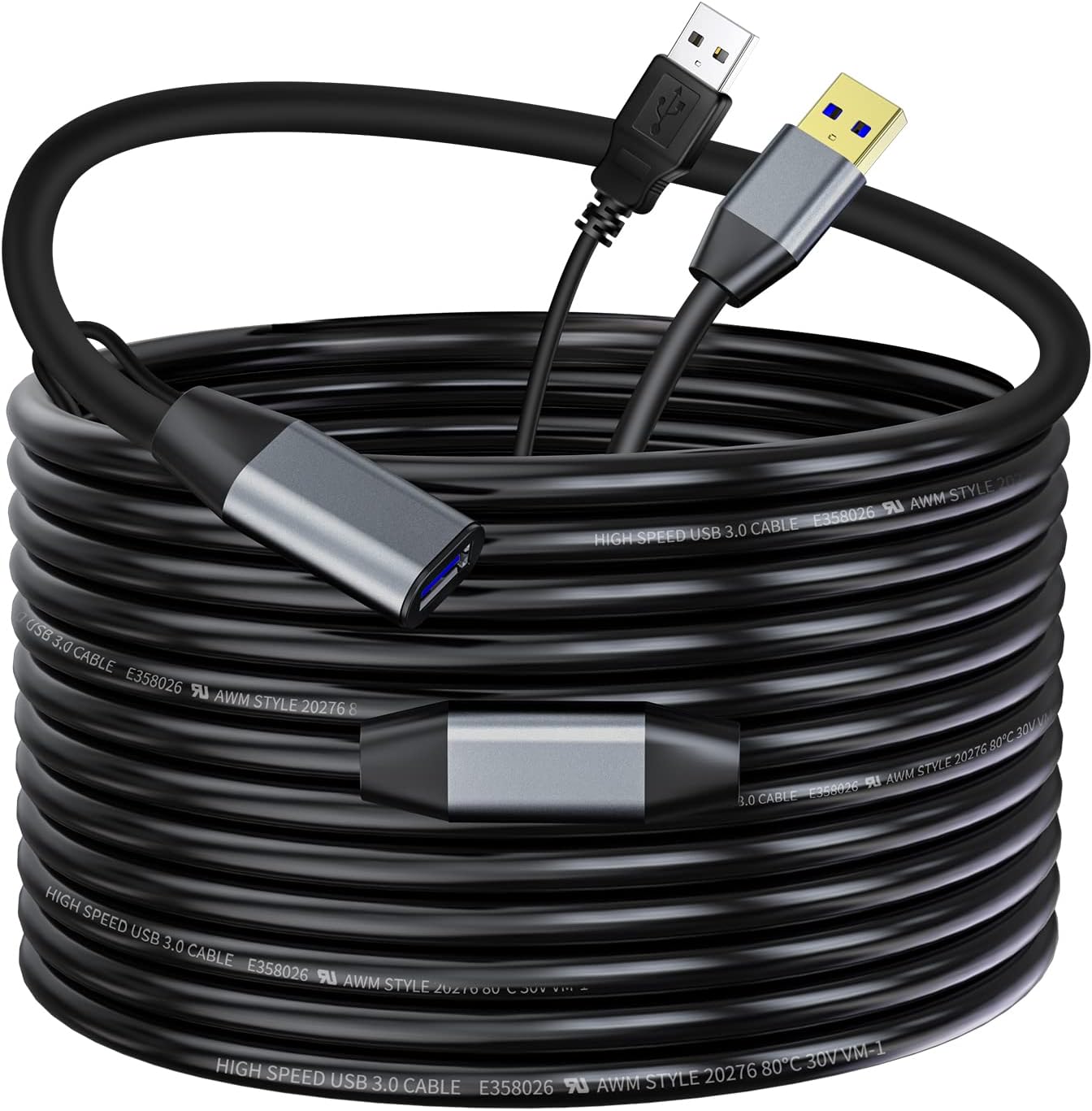 USB 2.0 Type A Male to A Female Active Repeater Extension Cable 65ft L747227