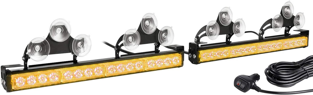 2 in 1 Amber White LED Traffic Advisor Strobe Light Bar H55118