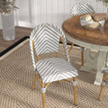 Grey Chevron Patterned Wicker Patio Chair C46423