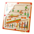 Magnetic Color and Number Maze Wooden Puzzle Activity Board W86151