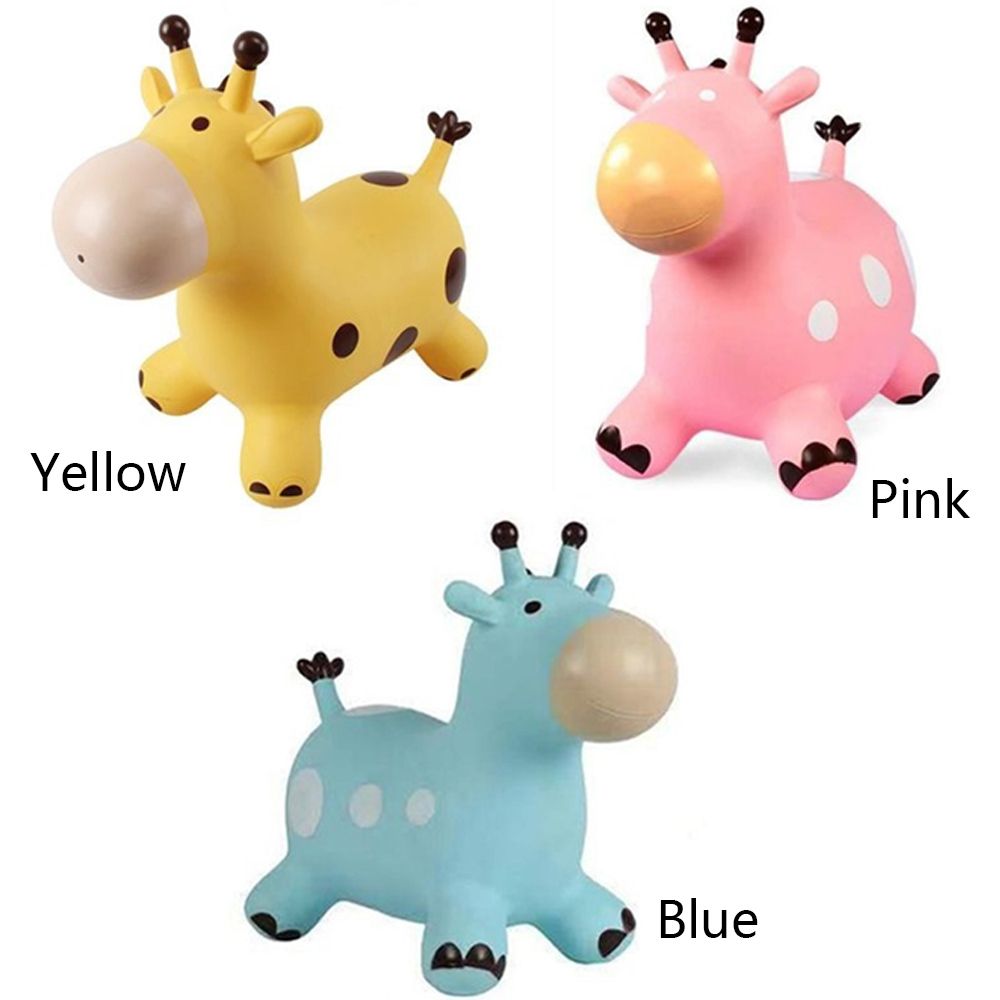 Pink Inflatable Bouncing Giraffe Kids Hopper S4664