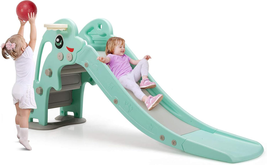 4 in 1 Folding Toddler Slide with Basketball Hoop P187