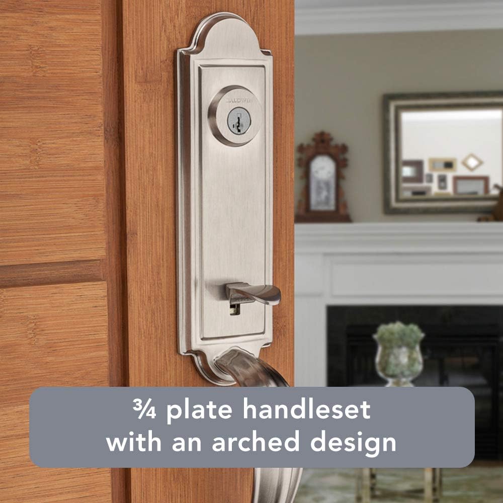 Single Cylinder Front Door Handleset in Satin Nickel with SmartKey Security H7657
