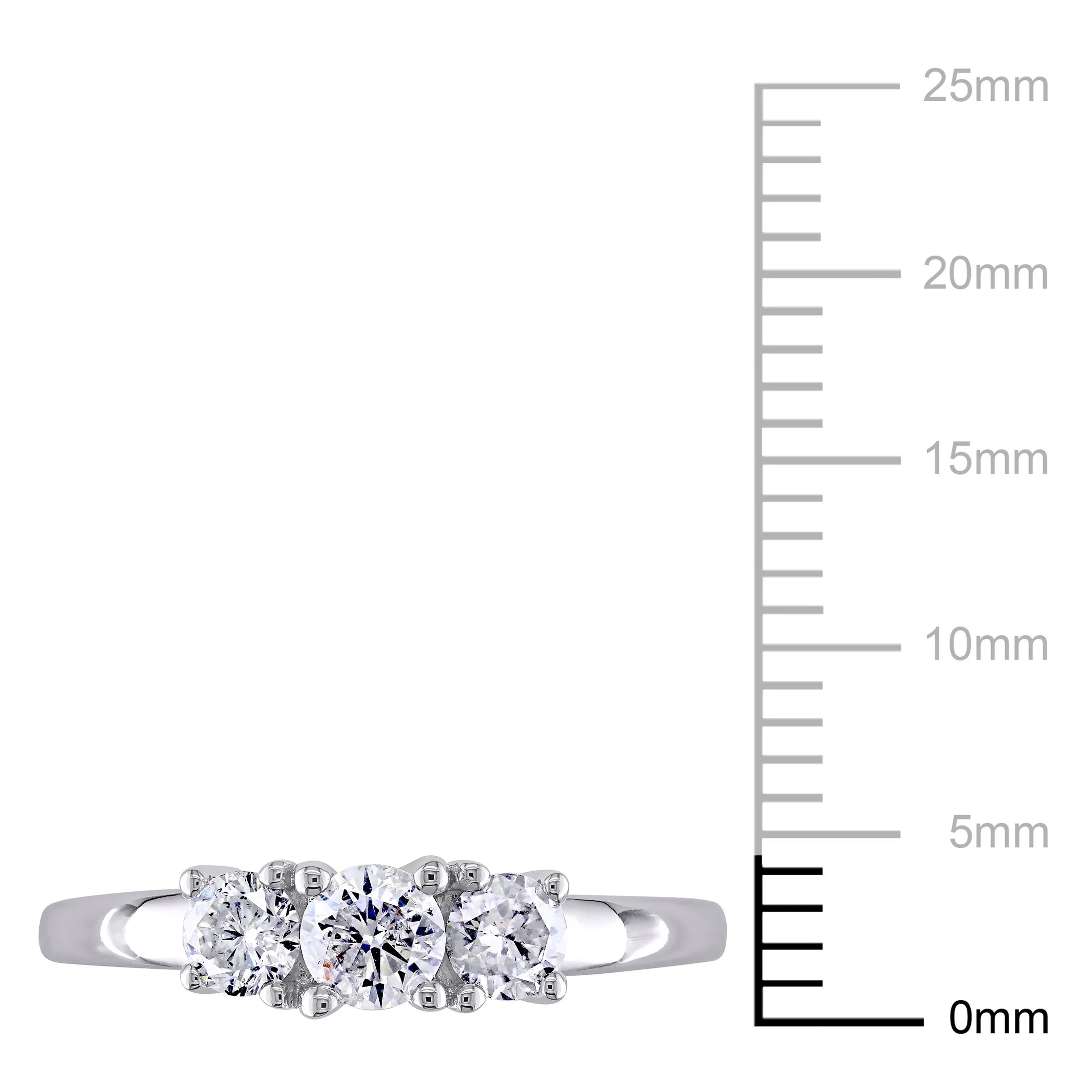14kt White Gold 3-Stone Diamond Engagement Ring R54992