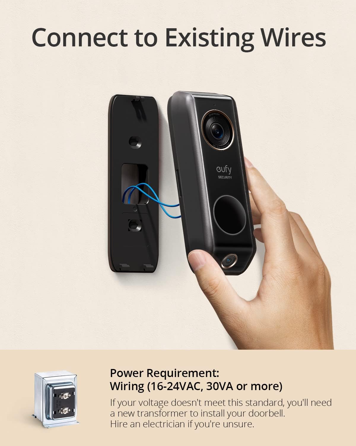 Video Doorbell Dual Camera (Wired) with Chime, 2K with HDR T166