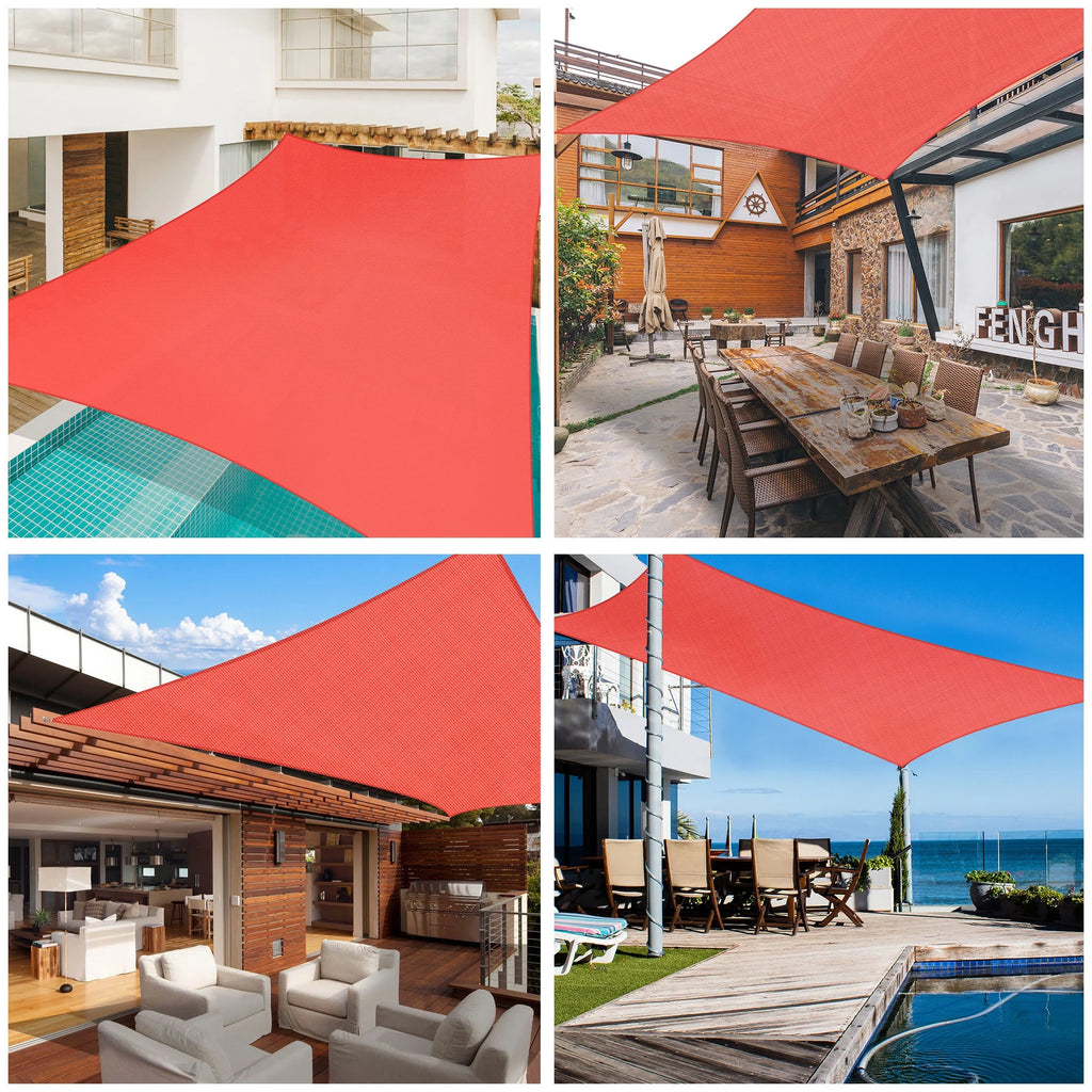 Watermelon Red 20x16Ft Rectangle Sun Shade Sail D844