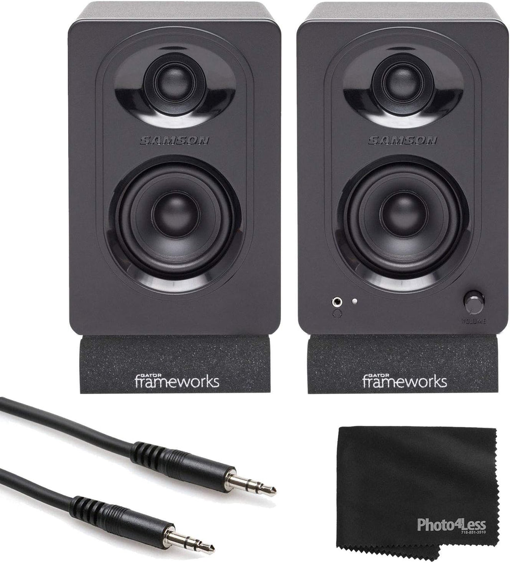 Powered Studio Monitors with Isolation Pads and Stereo Mini Cable N78897