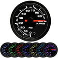 7 Color 100 PSI Oil Pressure Gauge Kit 52mm with Pressure Sensor Pack of 2 P80564