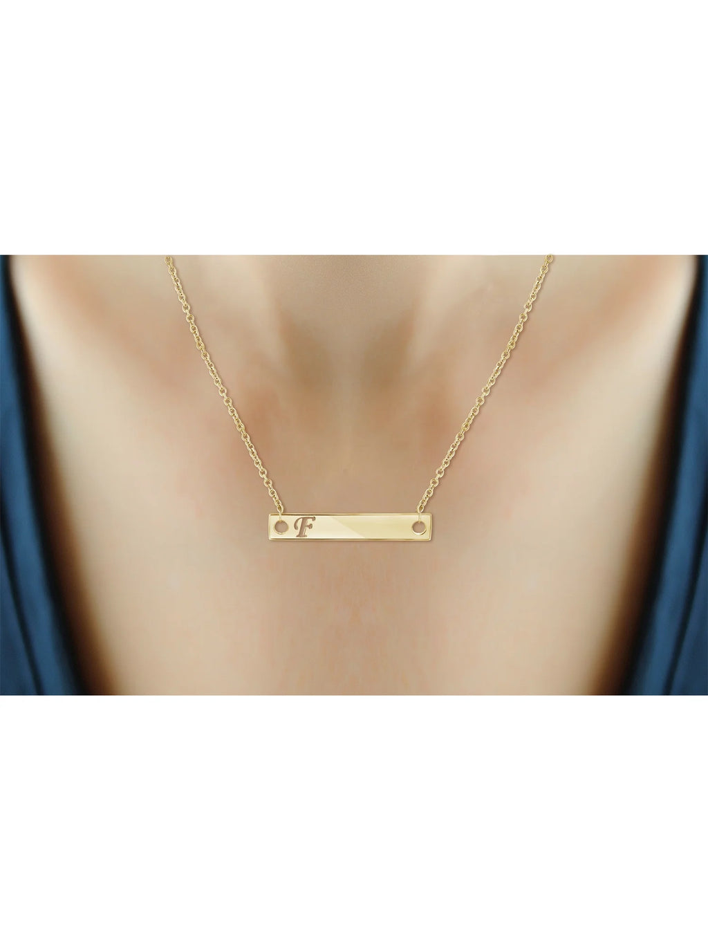 14K Gold Over Silver Bar Necklace Z664