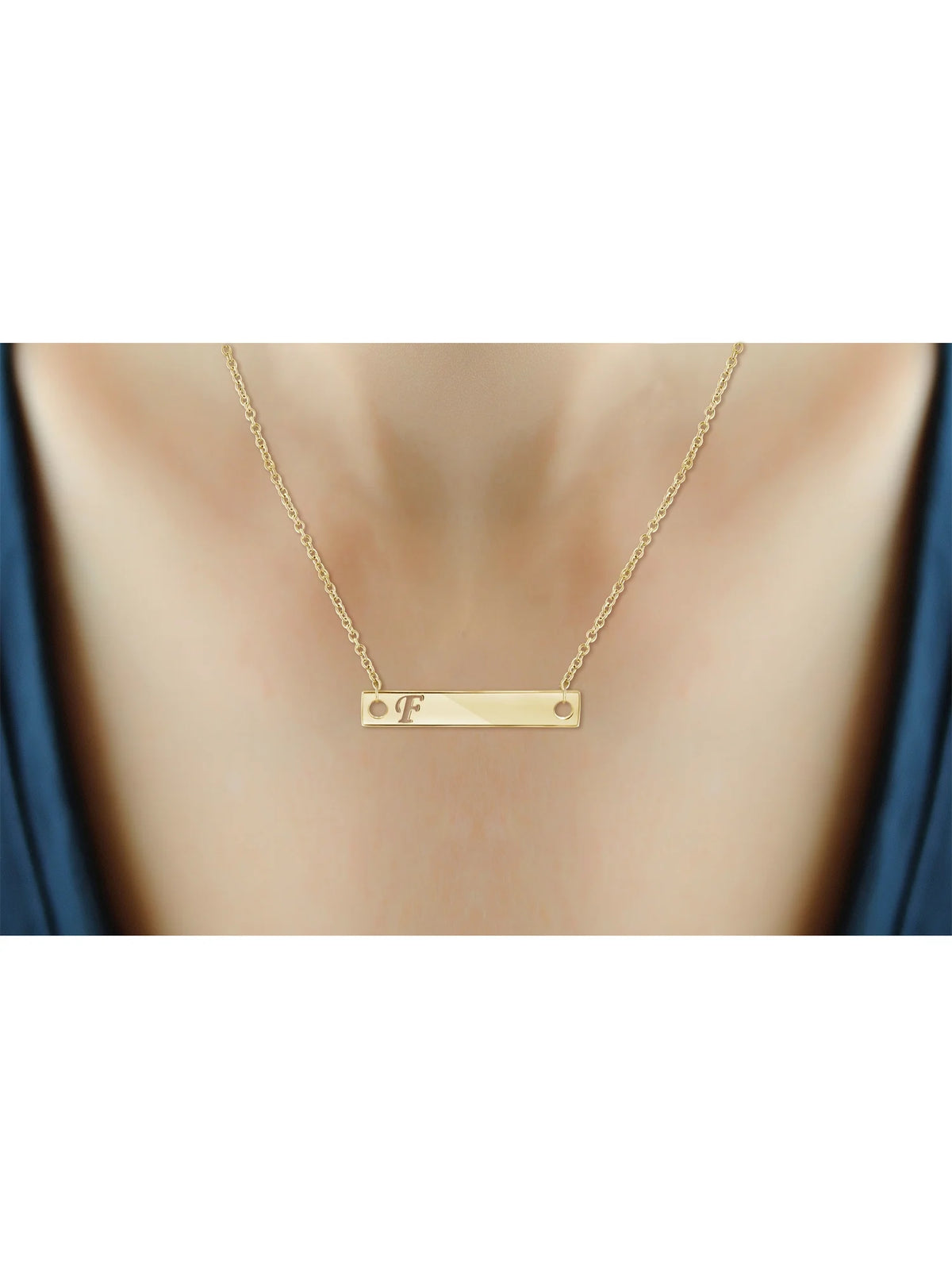 14K Gold Over Silver Bar Necklace Z664