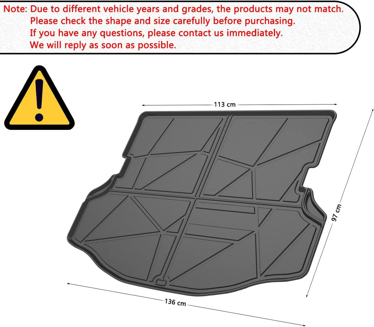 3D Waterproof TPO Cargo Trunk Tray Floor Mats I397