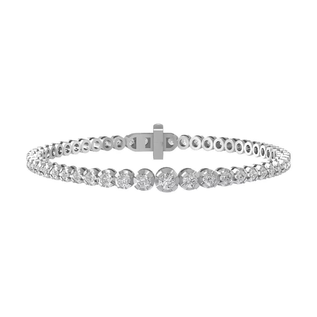 10K White Gold Lab Grown Diamond Tennis Bracelet 7" C654881