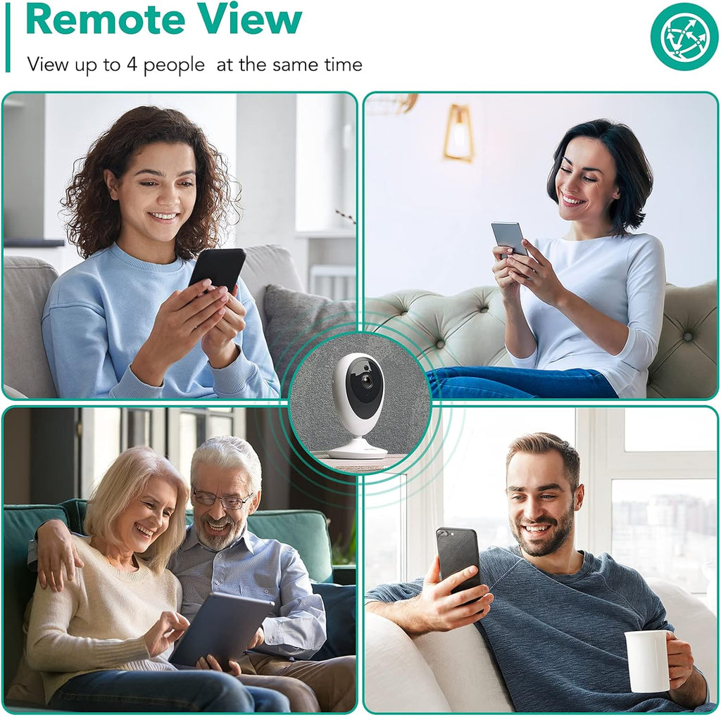 4 Pack 1080P WiFi Indoor Security Camera with Motion Detection Two-Way Audio Night Vision H28187