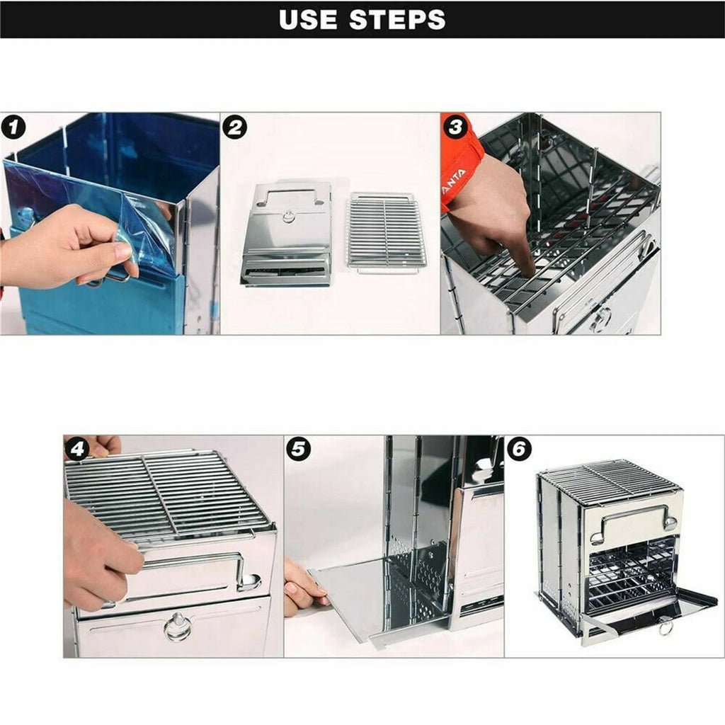 Portable Stainless Steel Wood Burning Stove G17345