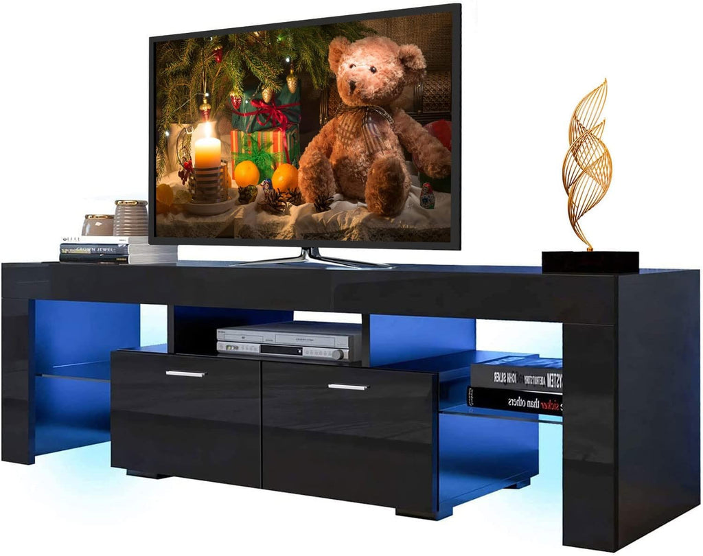 White High Gloss LED TV Stand with Storage Drawer Q2511