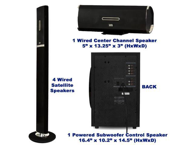 Tower 5.1 Bluetooth Speaker System with Optical Input and Mics T89807