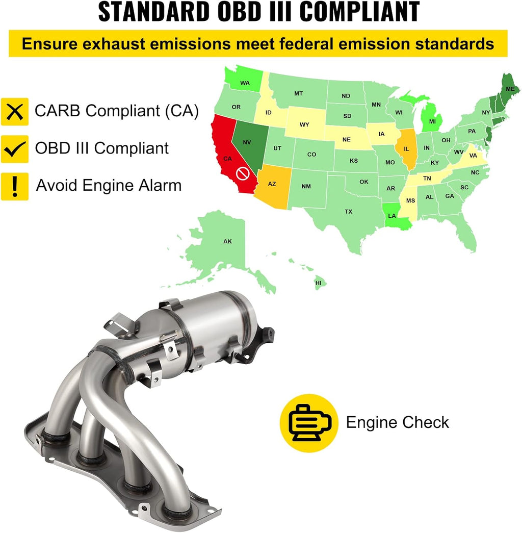 Catalytic Converter Stainless Steel with Gasket Kit Exhaust Manifold T9968
