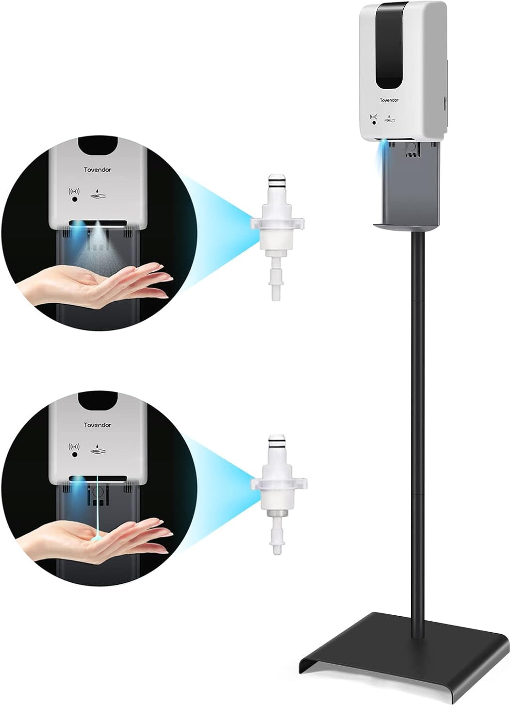 Automatic Hand Sanitizer Dispenser with Stand and Drip Catcher, Infrared Sensor Touchless, Refillable 1200ml Bottle H64023