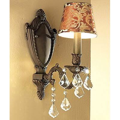 1-Light Candle Wall Light French Gold Crystal J3788