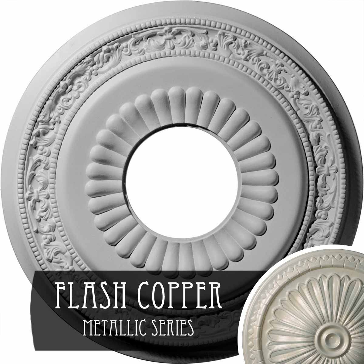 20 5/8x22OD x 6 1/4x22ID x 1 3/8x22P Ceiling Medallion Hand-Painted Flash Copper R6801