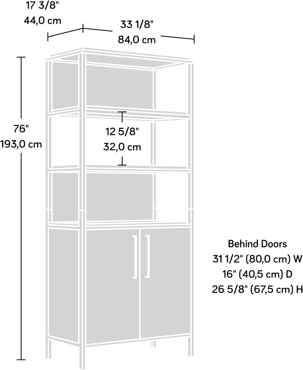 Bookcase with Doors, Grand Walnut G758