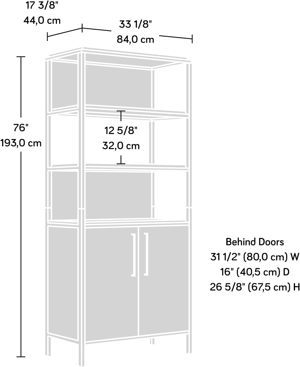 Bookcase with Doors, Grand Walnut G758