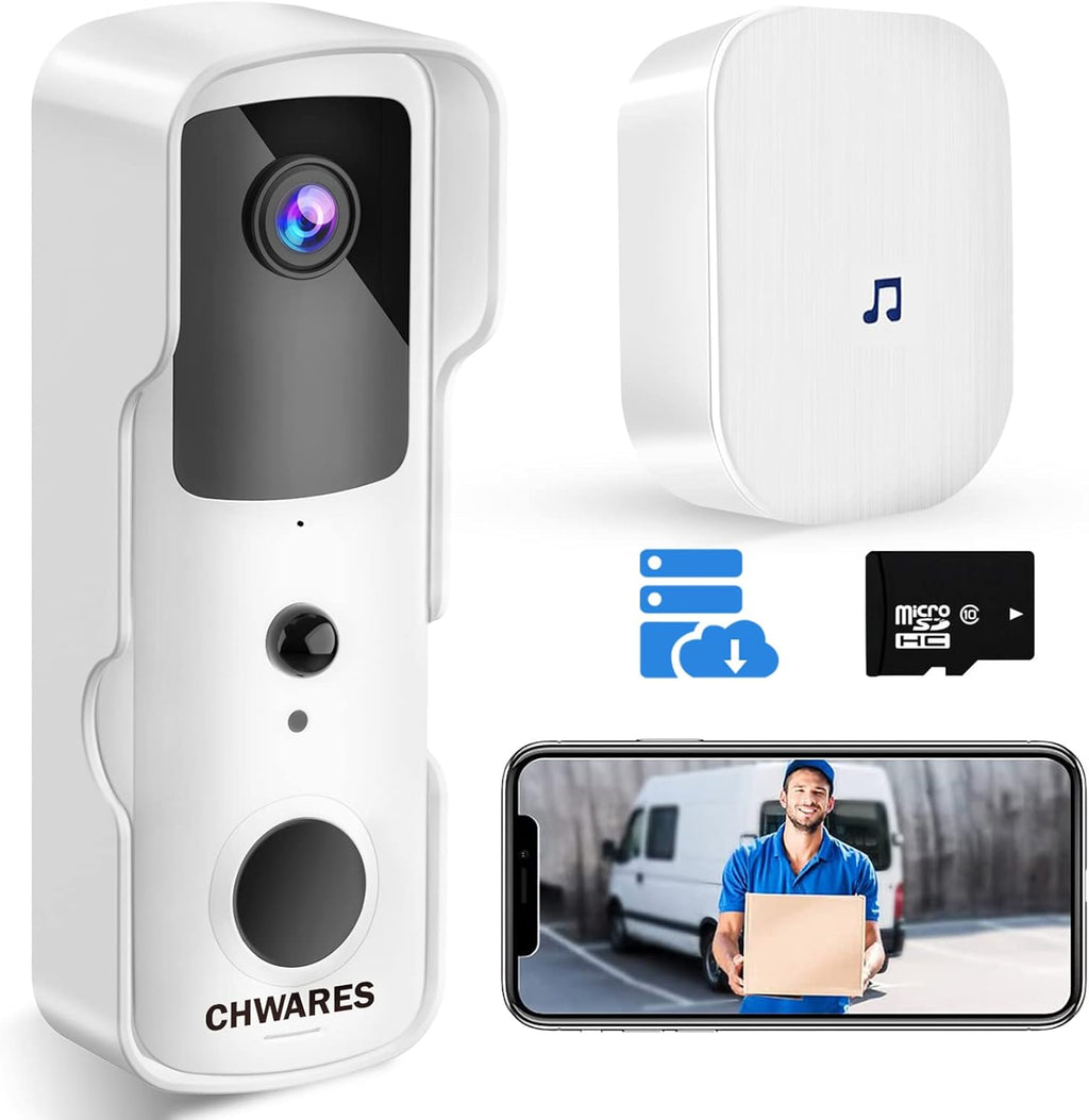 White Video Doorbell Camera 2 Pack with Chime C2825