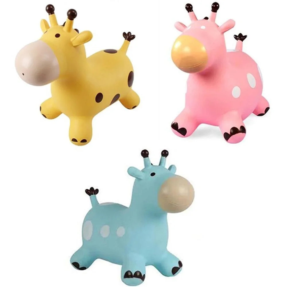 Pink Inflatable Bouncing Giraffe Kids Hopper S4664