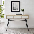 Fluted 3-Drawer Entry Table - Birch/Solid White C65460
