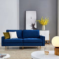 Blue Velvet Square Arm Sofa U724566