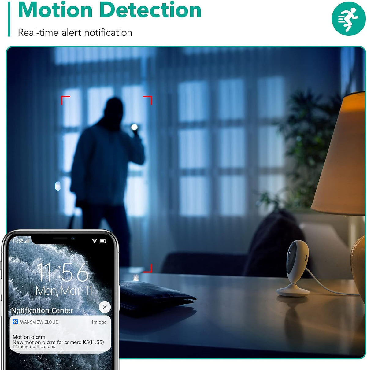 4 Pack 1080P WiFi Indoor Security Camera with Motion Detection Two-Way Audio Night Vision H28187