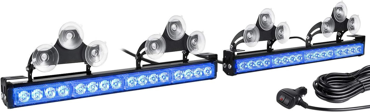 2 in 1 Amber White LED Traffic Advisor Strobe Light Bar H55118